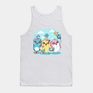 Cluck 'n Click: Adorable Chick Selfies Trio Tank Top